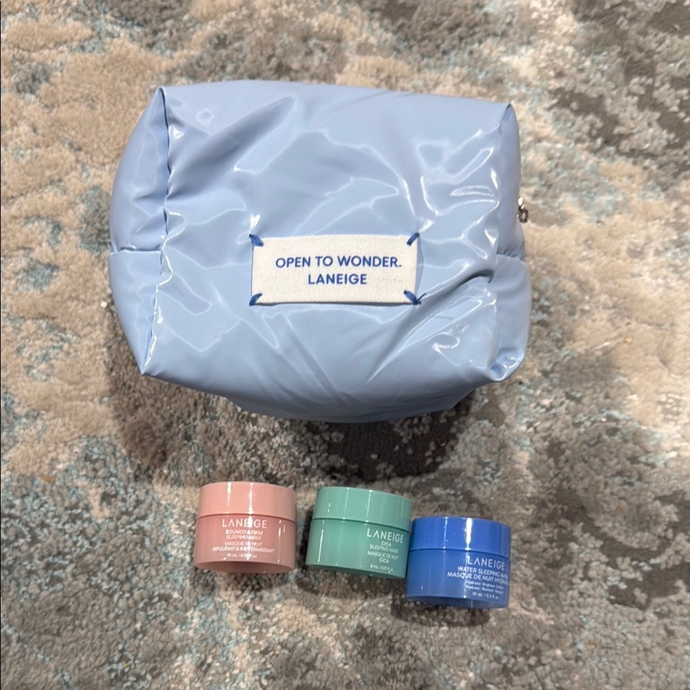 Laneige Blue Cosmetic Bag with Skincare Set
